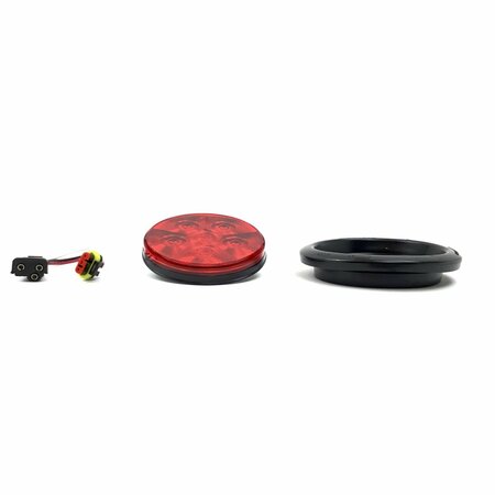 TRUCK-LITE Super 44, Led, Red, Round, 6 Diode, Stop/Turn/Tail, Black Grommet Mount Forget S.S.,  44030R3